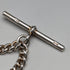 Circa 1910 British Antique Sterling Silver Albert Chain 44g Claw & Bowl Fob